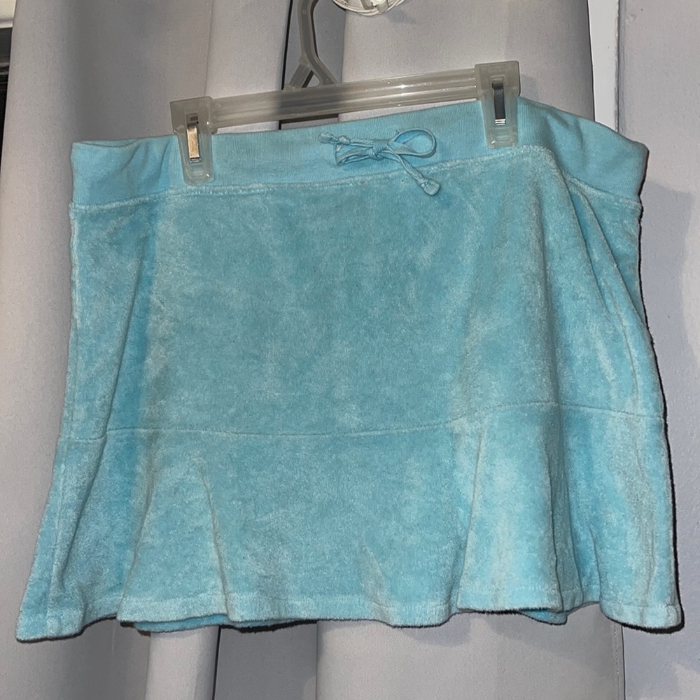 Y2K blue mini towel skirt